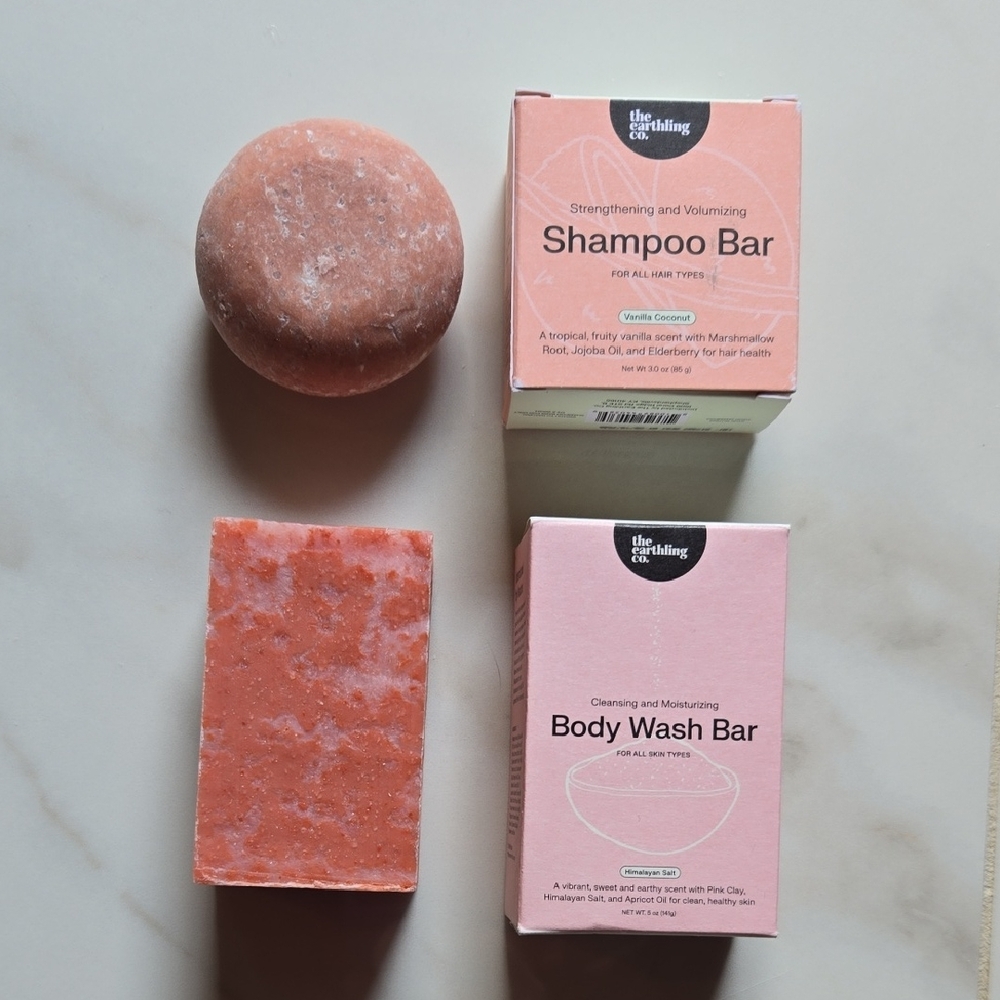 Earthling Co. Shampoo Bar In Vanilla Coconut And Body Wash Bar In Himalayan Salt